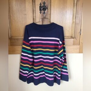 Women’s Lg Talbots slub cotton striped cozy sweater